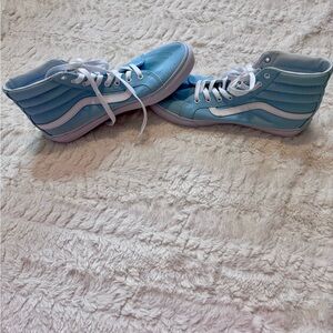 Vans Sk8-Hi Light Blue High Tops White Stripe Women’s 10 Men’s 8.5 Sneakers